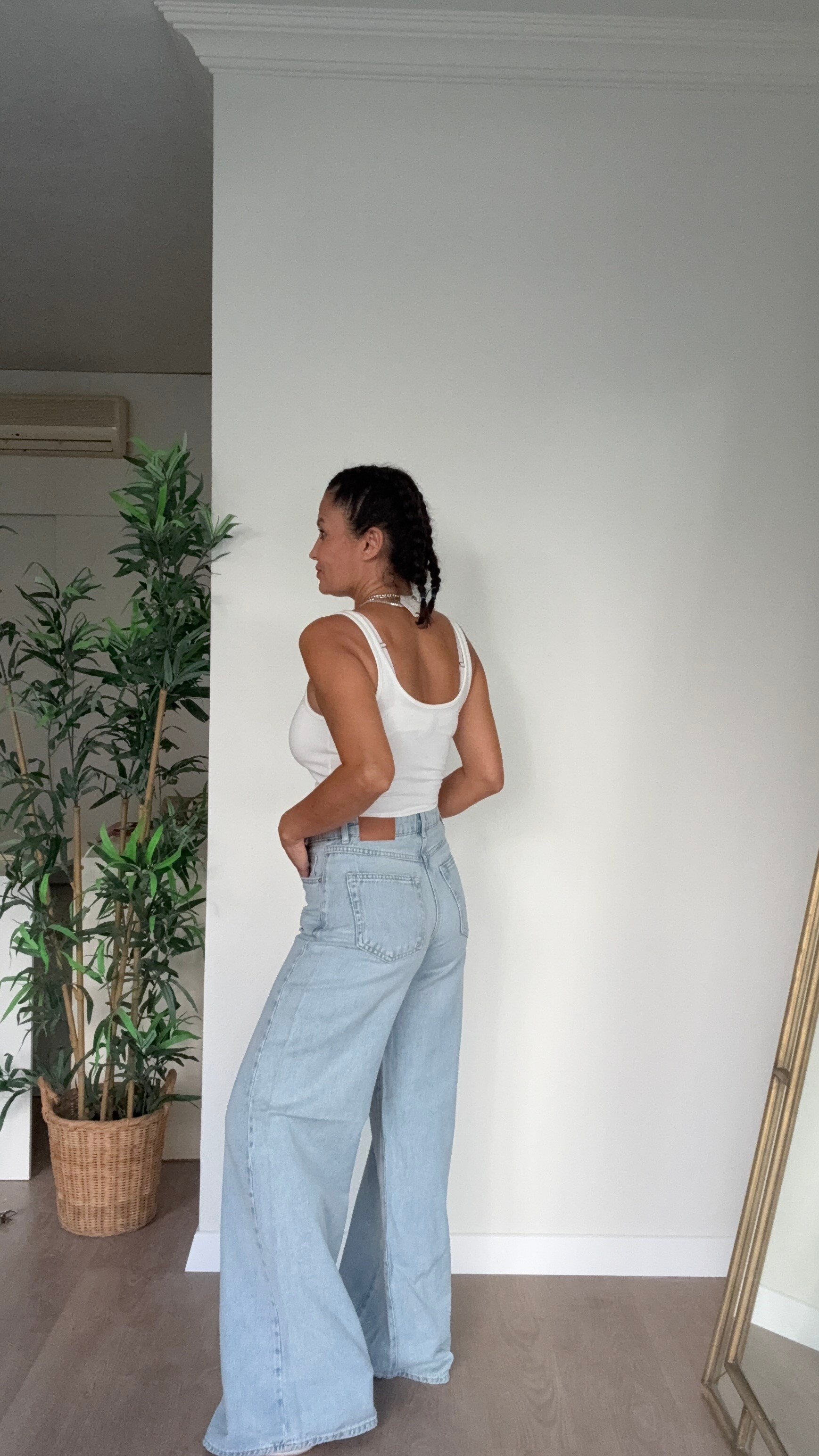 ZRA Wide Leg Jean Buz Mavisi