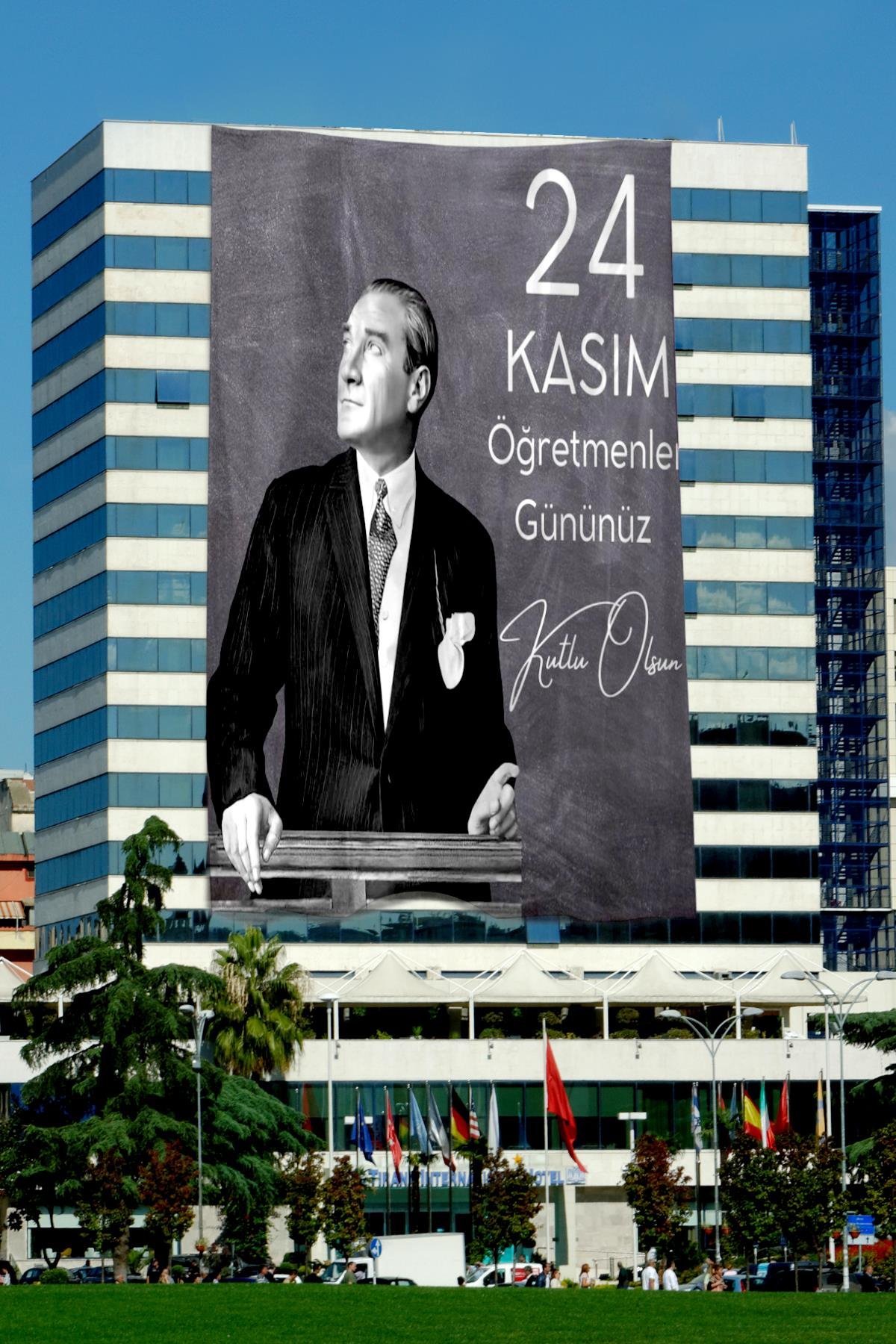 Öğretmenler Günü Özel Poster 1. Kalite Raşel Kumaş 400x600 cm- NO:23