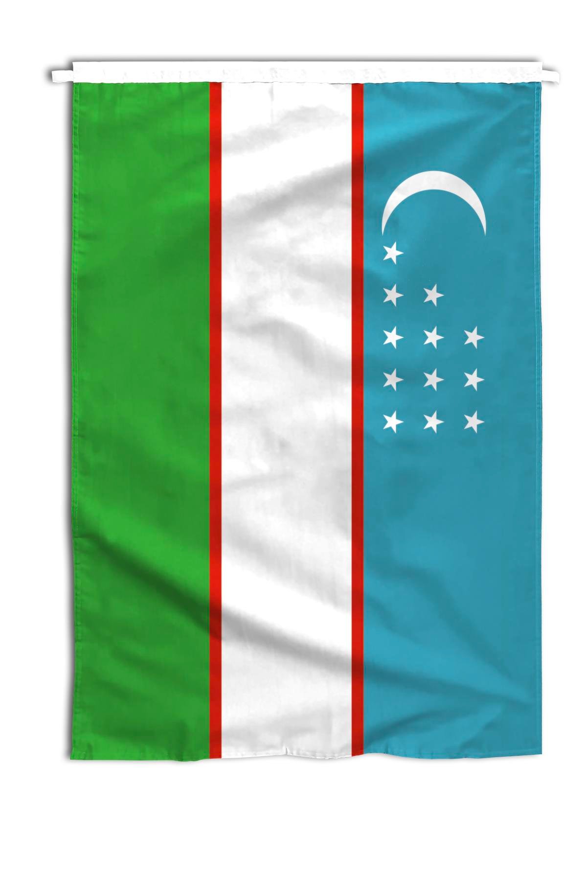 Özbekistan Ülke Bayrağı 1. Kalite Raşel Kumaş