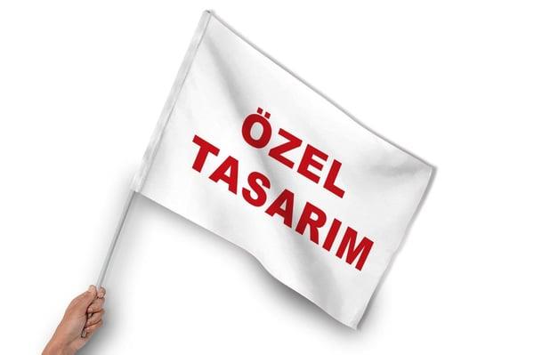Sopalı MHP Parti Bayrağı (50 Adet) 1. Kalite Raşel Kumaş 30x45 cm