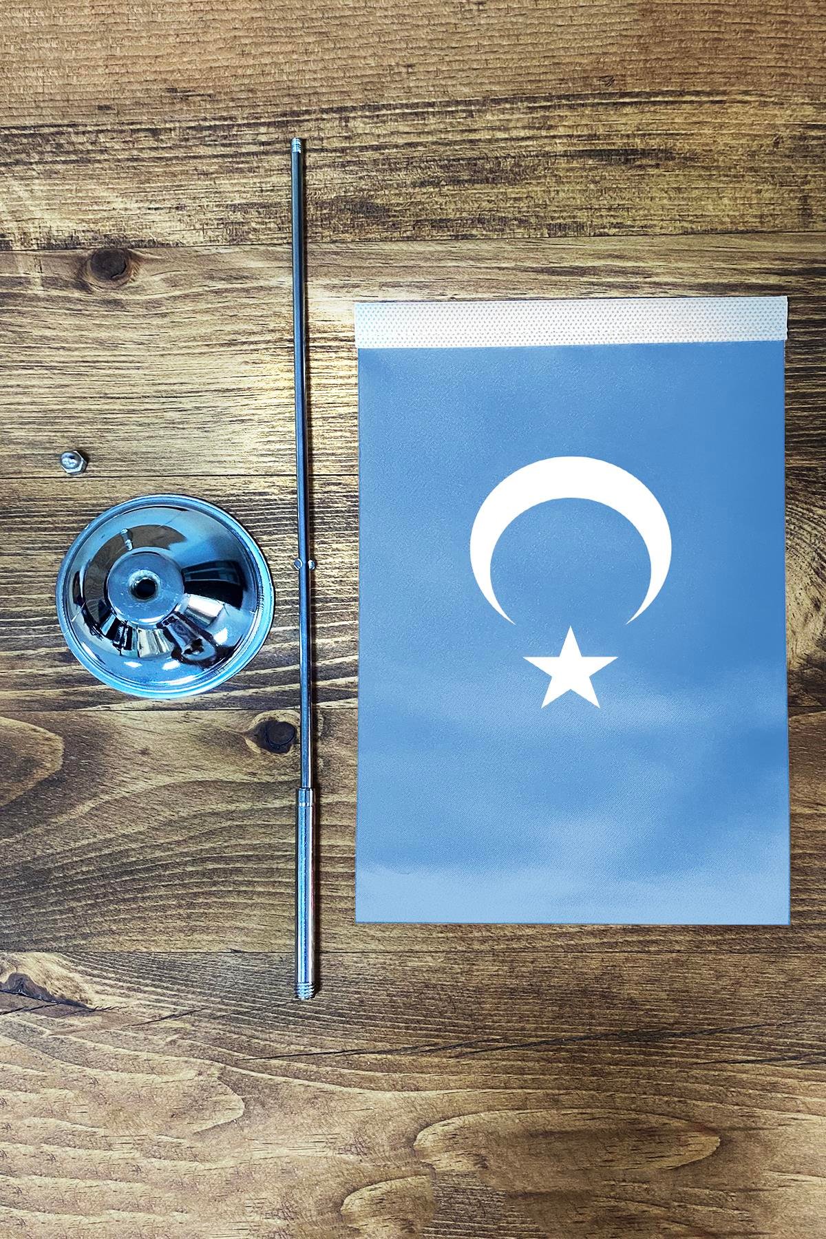 Tekli Masa Bayrağı Set - Doğu Türkistan