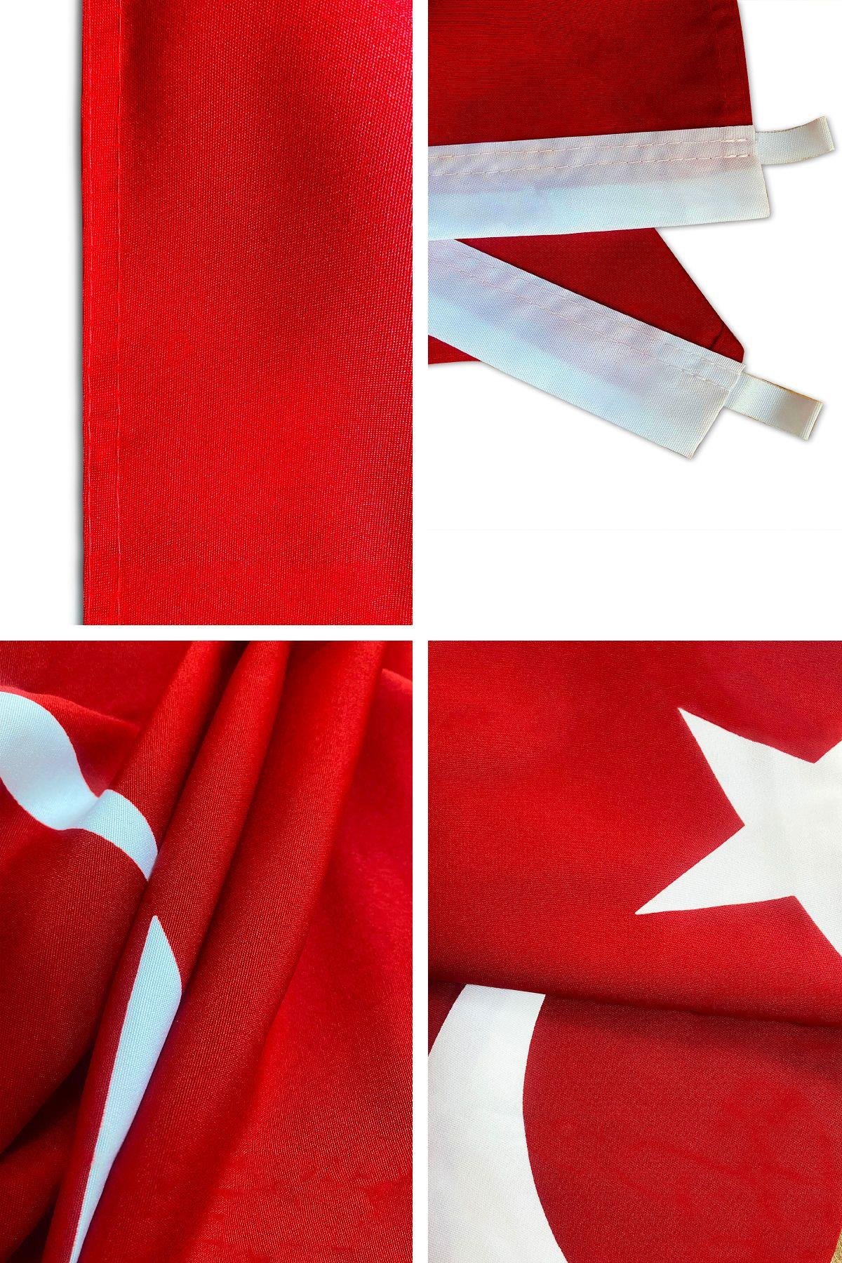 Türk Bayrağı 50x75 cm (20 Adet) 1.Kalite Alpaka Kumaş