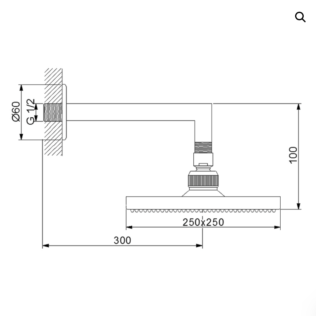 ABS Corner Duvardan Ayarlı Duş Başlığı 470531ABS