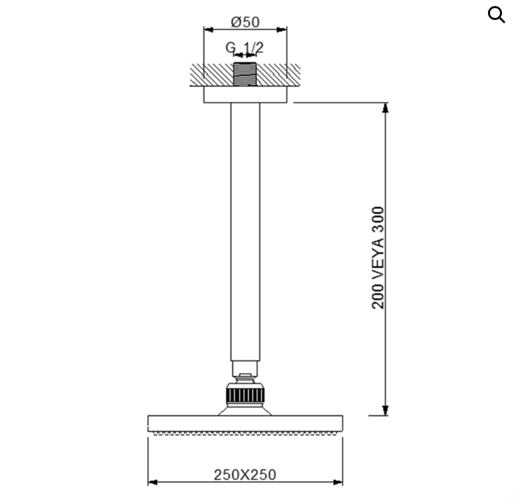 ABS Corner Tavandan Ayarlı Duş Başlığı 470532ABS