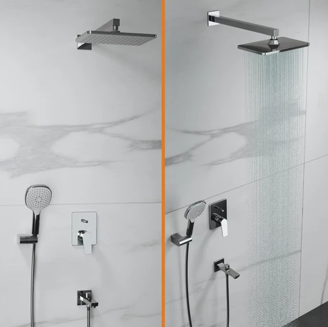 Adell Azure Elegant Ankastre Duş Seti - Krom - 3 Yollu Çıkış | 15690651