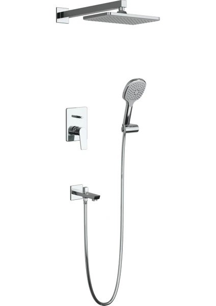 Adell Azure Elegant Ankastre Duş Seti - Krom - 3 Yollu Çıkış | 15690651