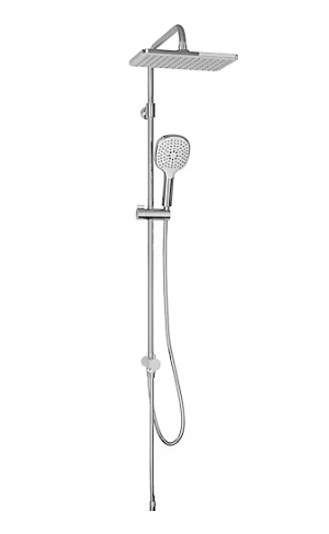 Adell Mode S Rain Tepe Duş Seti - Kare 25 Cm, 3 Fonksiyonlu, Krom (Bataryasız)