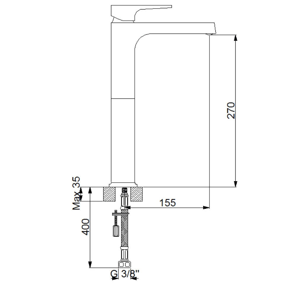 Aqua Çanak Tipi Lavabo Bataryası Siyah / Altın 941001BG