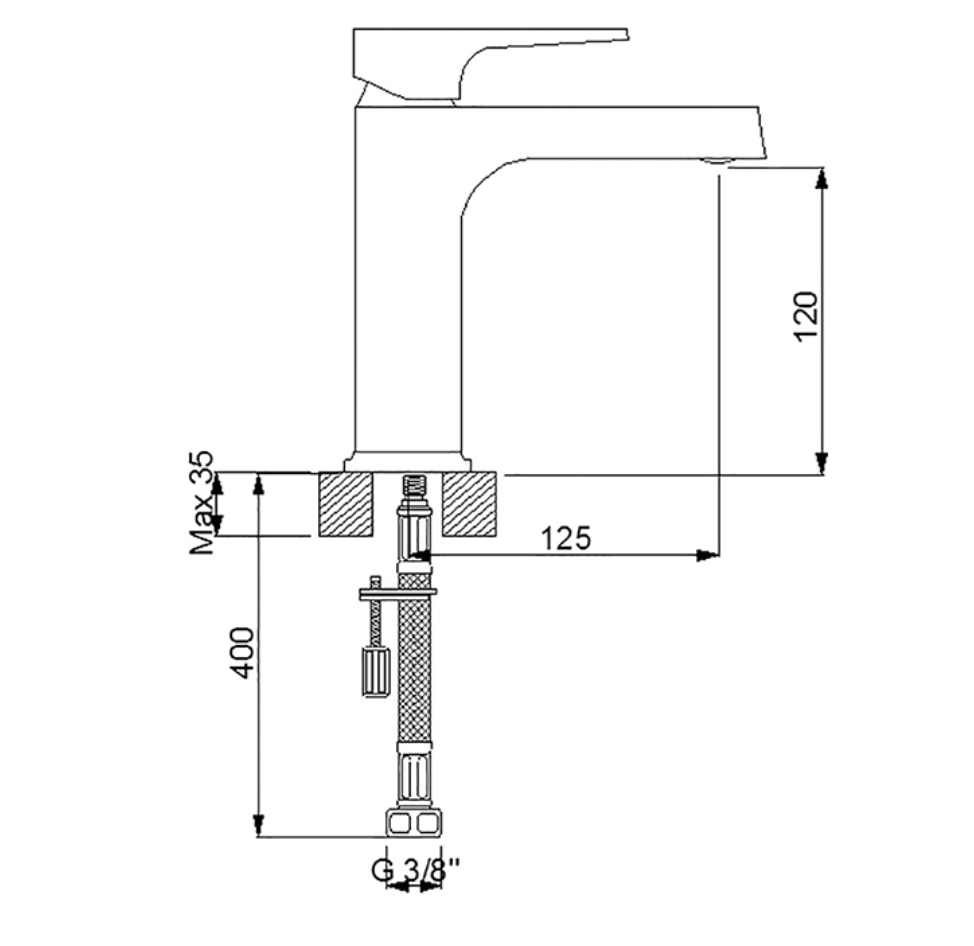 Aqua Lavabo Bataryası Siyah / Altın 941521BG