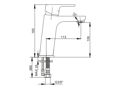 Ar Lunetta Lavabo Bataryası - Mat Siyah 103588107