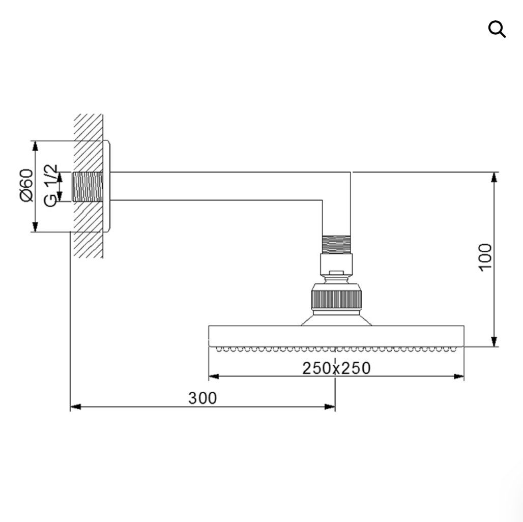 Corner Duvardan Ayarlı Duş Başlığı-Krom Metal 470531