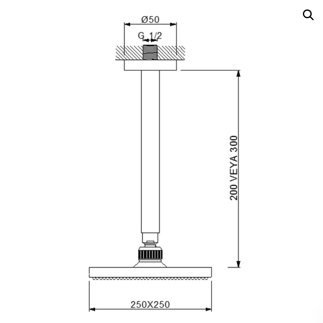 Corner Slim Tavandan Ayarlı Duş Başlığı-Krom-Metal 470532