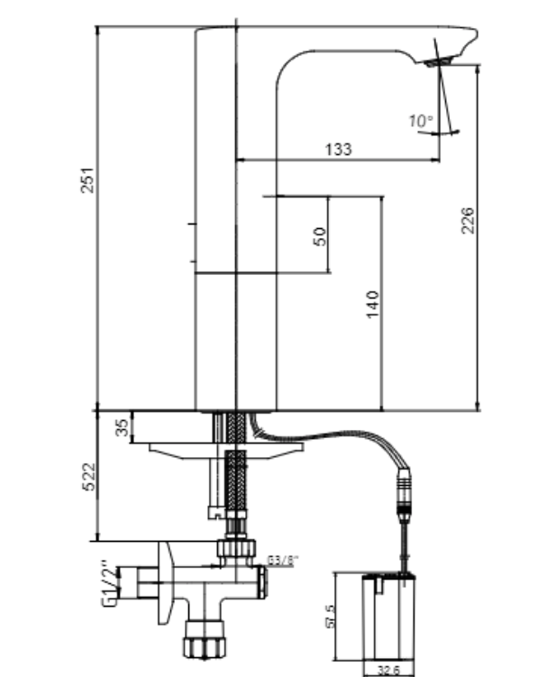 E.C.A Compact Fotoselli Orta Boy Lavabo Bataryası - Pilli