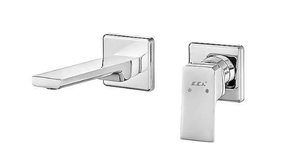 E.C.A. Tiera 102167605-KK Sıva Üstü Ankastre Çift Rozet Krom Lavabo Bataryası