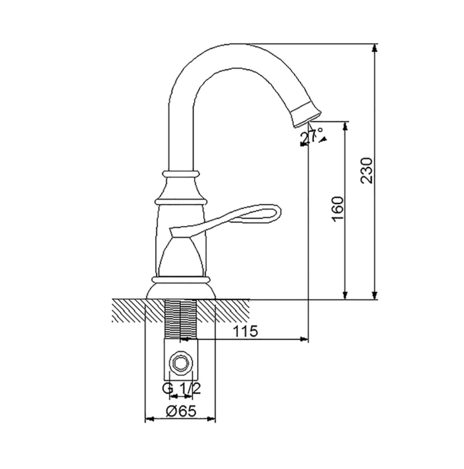 Golden 3 Delikli Lavabo Bataryası Altın 951561