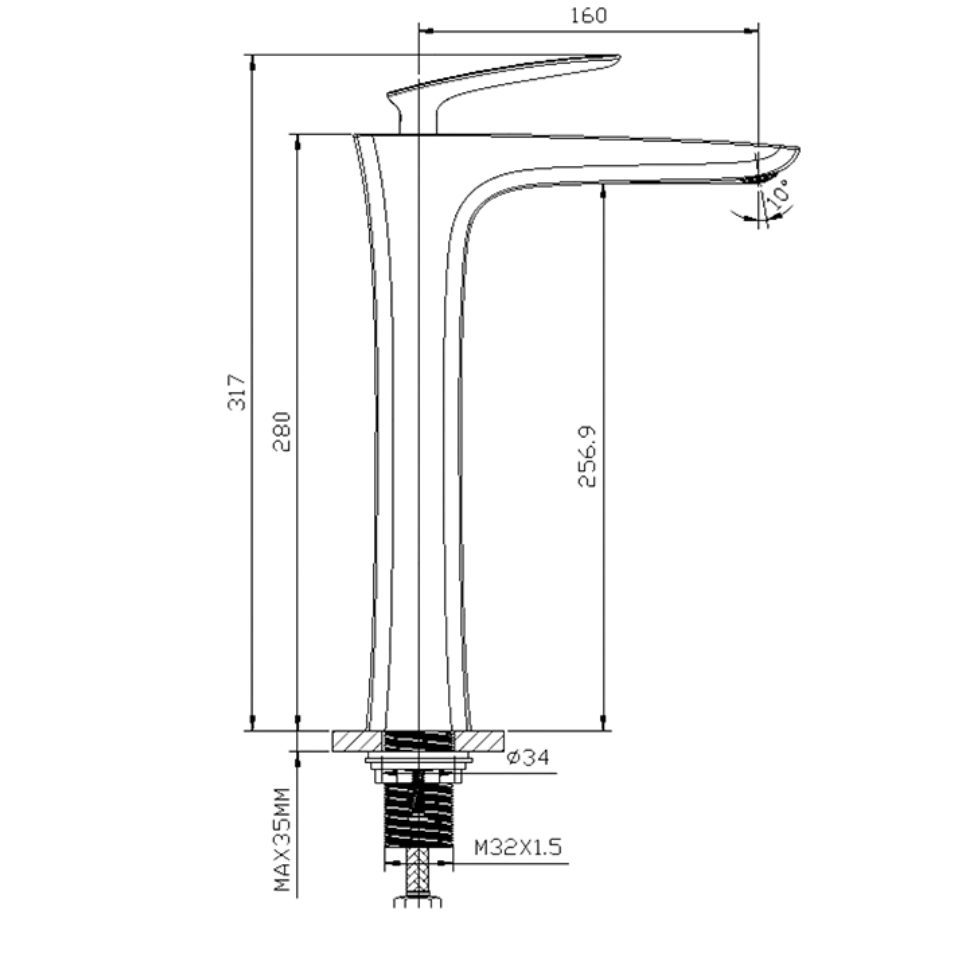 Life Çanak Tipi Lavabo Bataryası Altın 981008