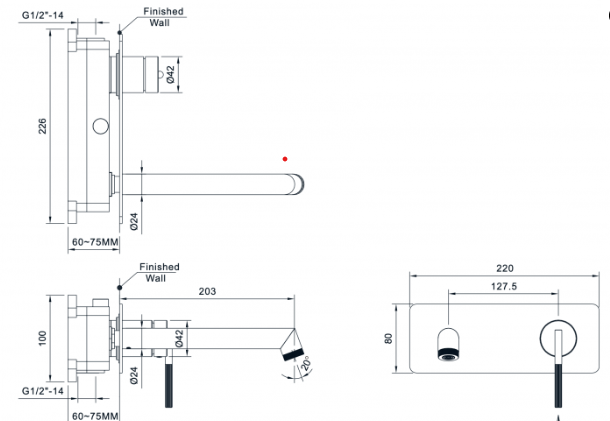 Opera Ankastre Lavabo Bataryası Mat Bakır 985571S