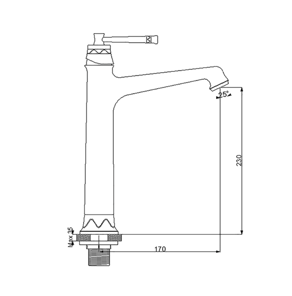 Pera Çanak Tipi Lavabo Bataryası Altın 961001