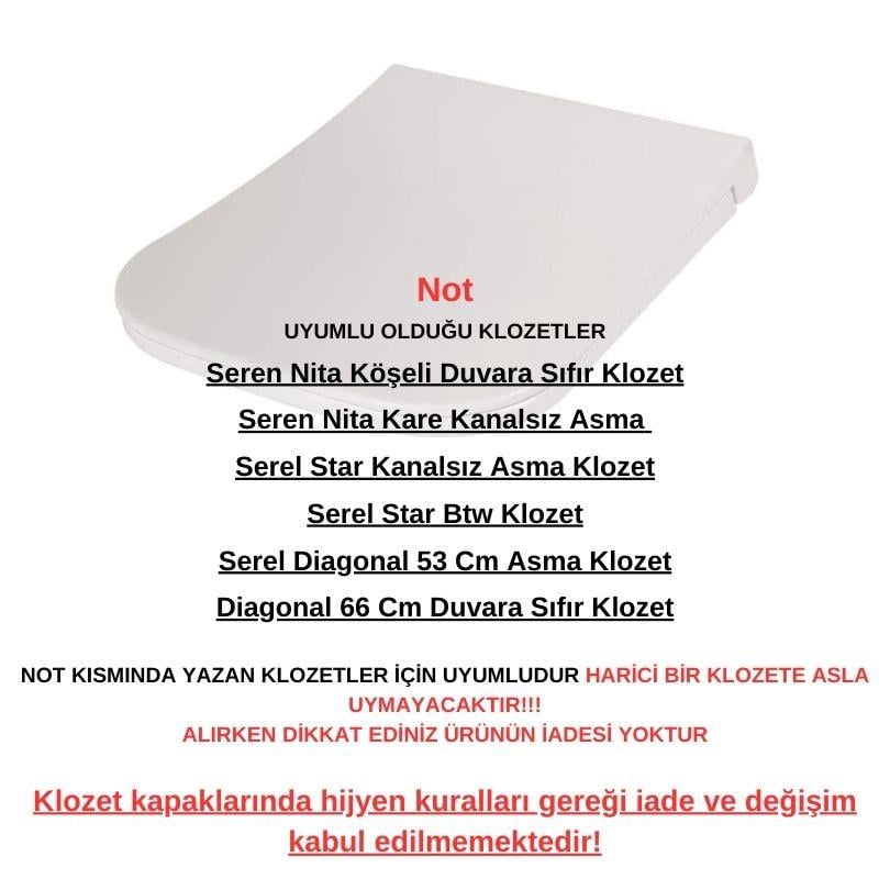 Serel Pelin Slim 150400120018 Yavaş Kapanan Klozet Kapağı 