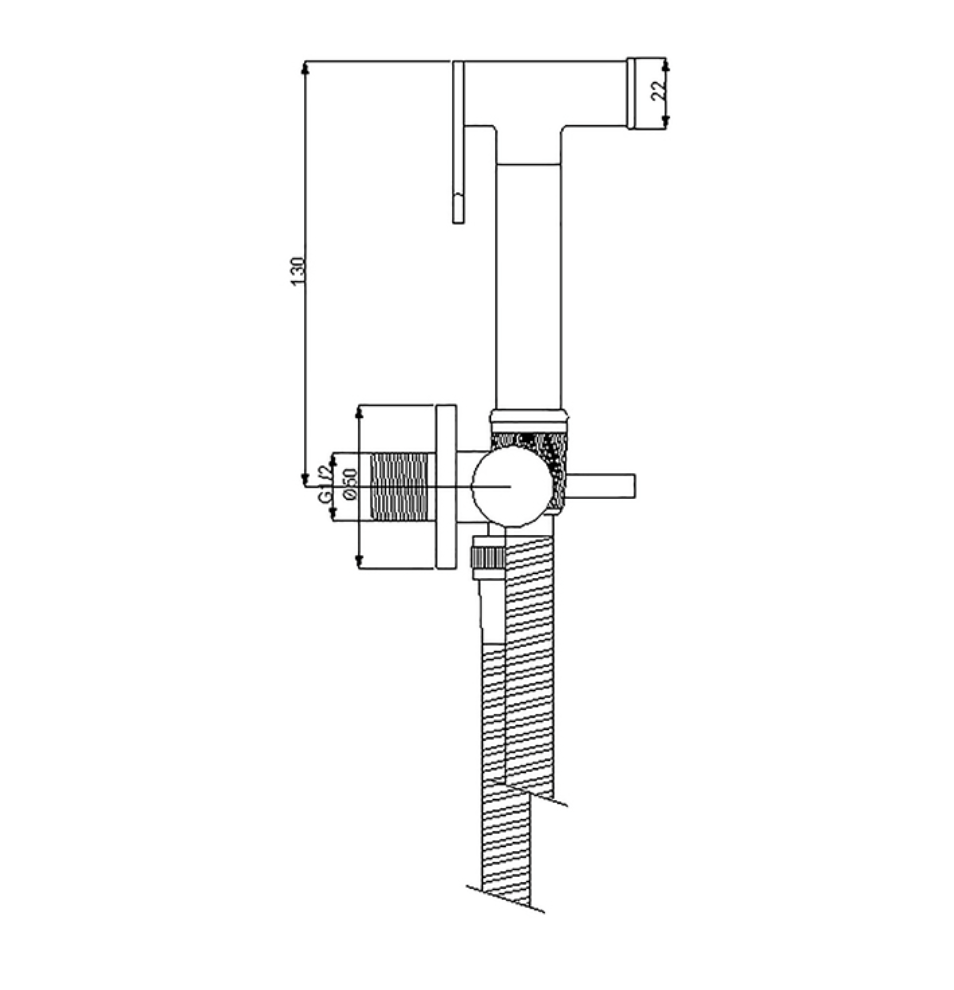 Shutoff Duşlar Spiralli Taharat Musluğu 150222