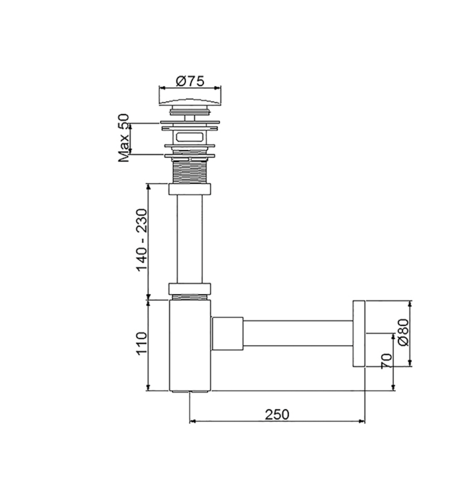 Sifon Takımları Corner Lavabo Sifonu 760523