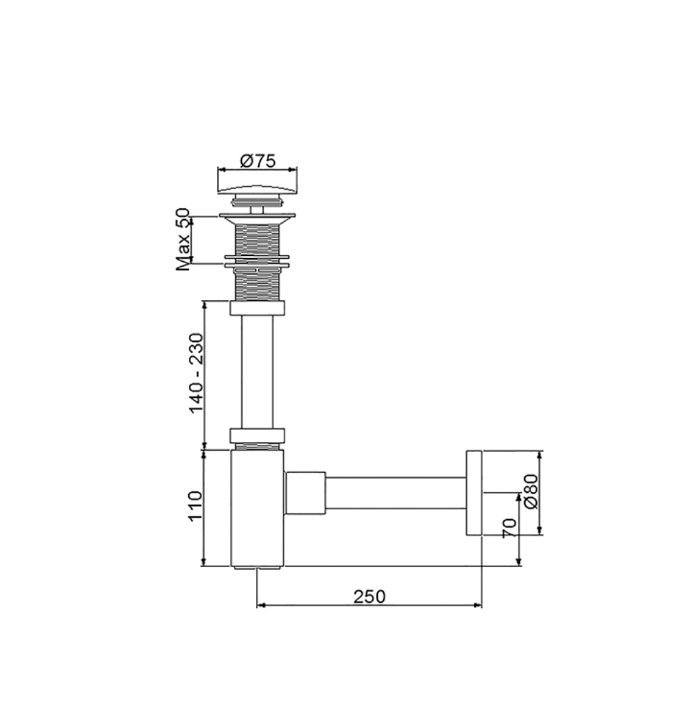 Sifon Takımları Corner Lavabo Sifonu Altın 760522G