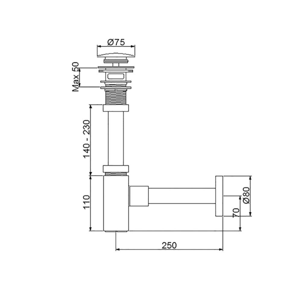 Sifon Takımları Corner Lavabo Sifonu Altın 760523G