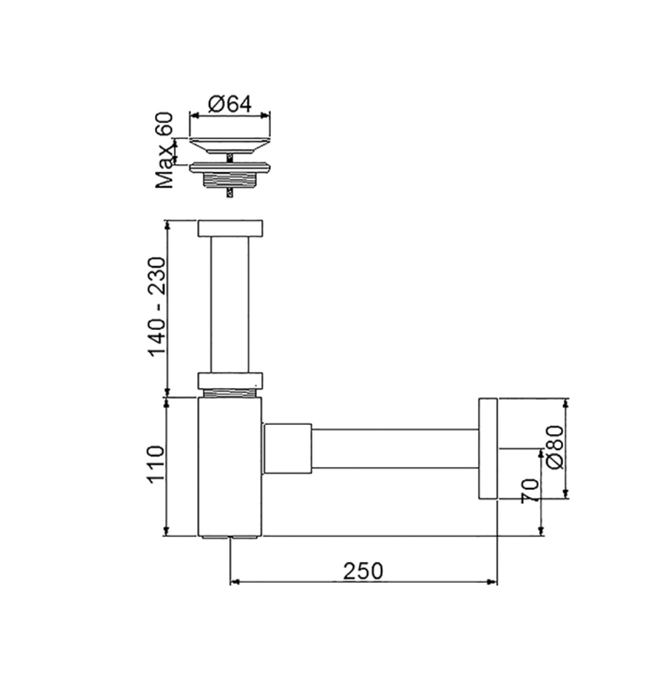 Sifon Takımları Corner Lavabo Sifonu Altın 760521G