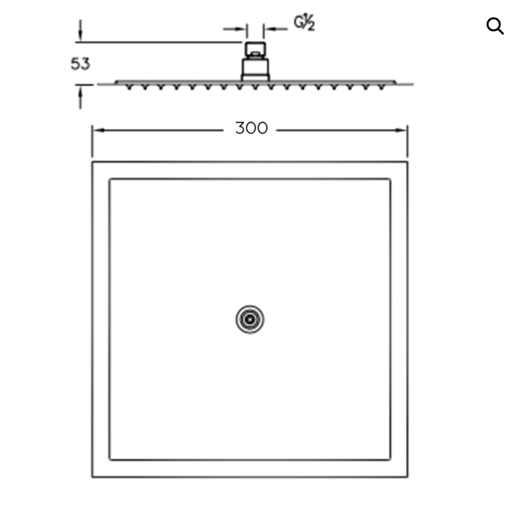 Slim Duş Başlığı 300×300 mm – 470536