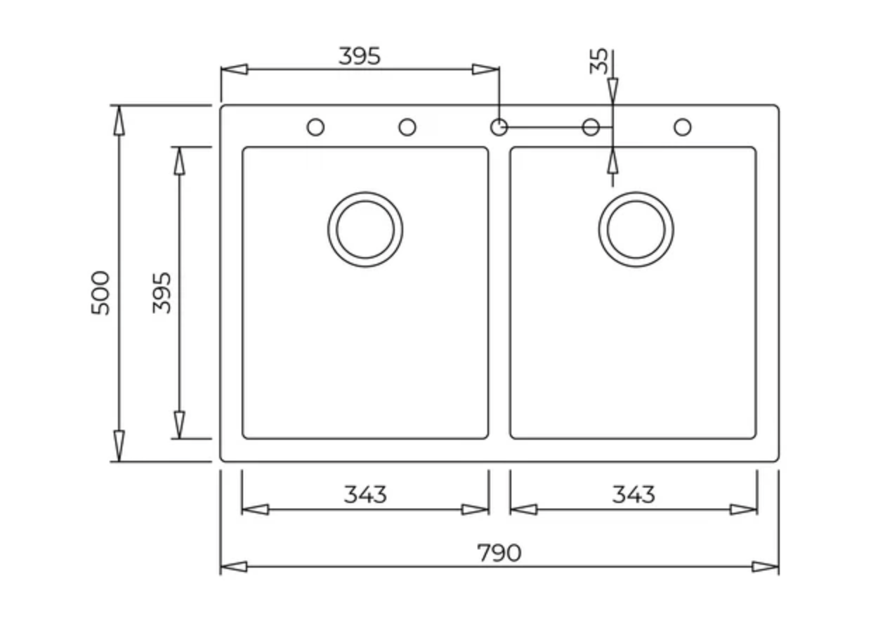 Teka ForSquare 790 TG Çift Hazneli Tegranite+ Eviye 115260014
