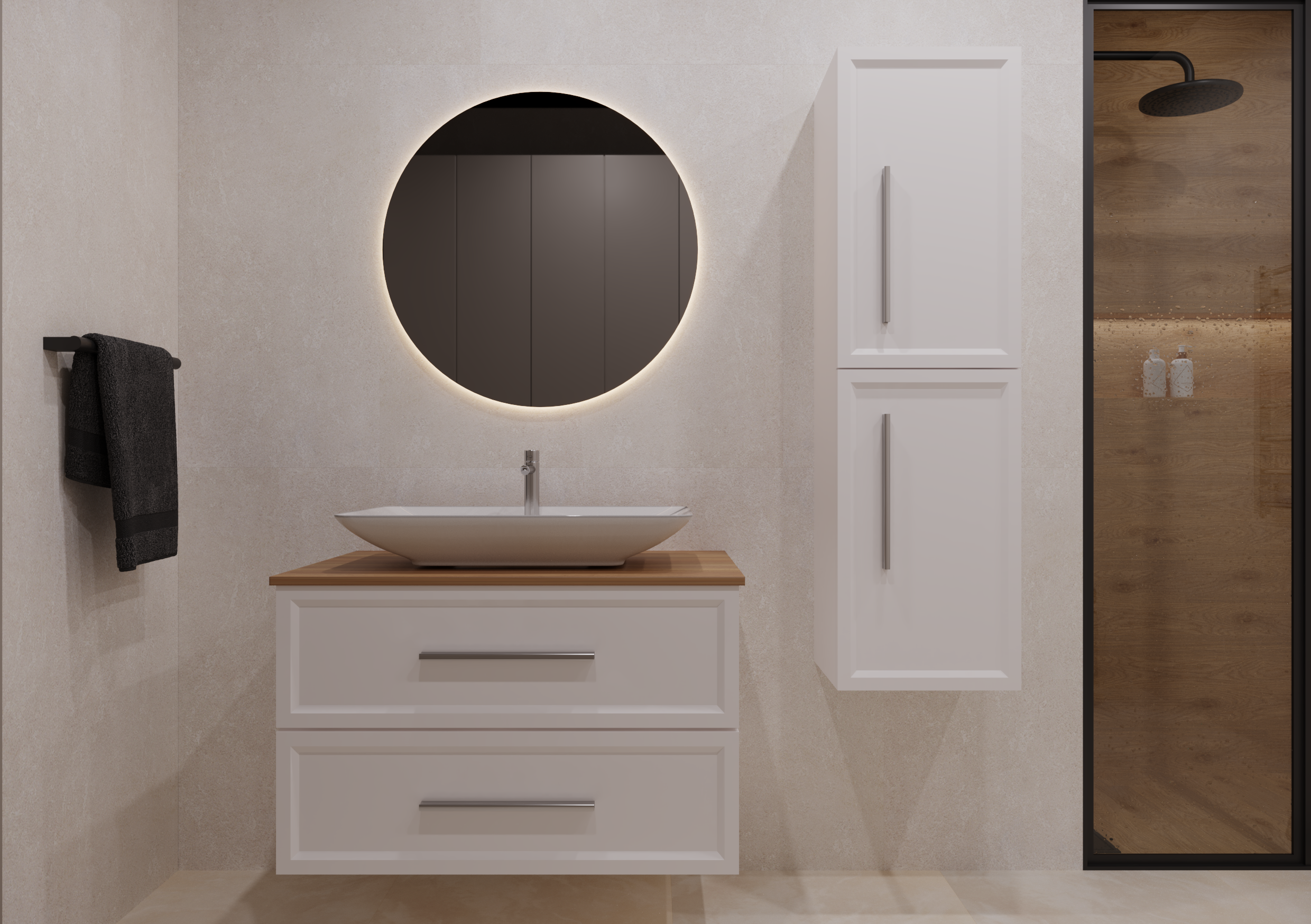 WoodBox Dream Banyo Dolabı 80x45 cm Beyaz