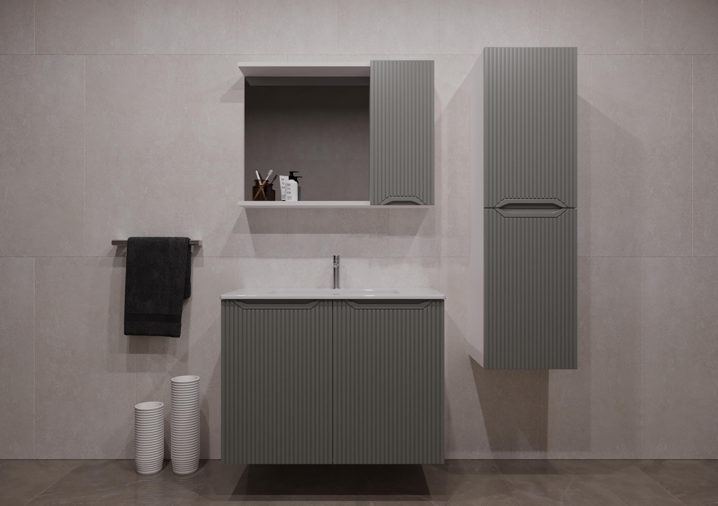 WoodBox Morocco Banyo Dolabı 80x45 cm Vizon