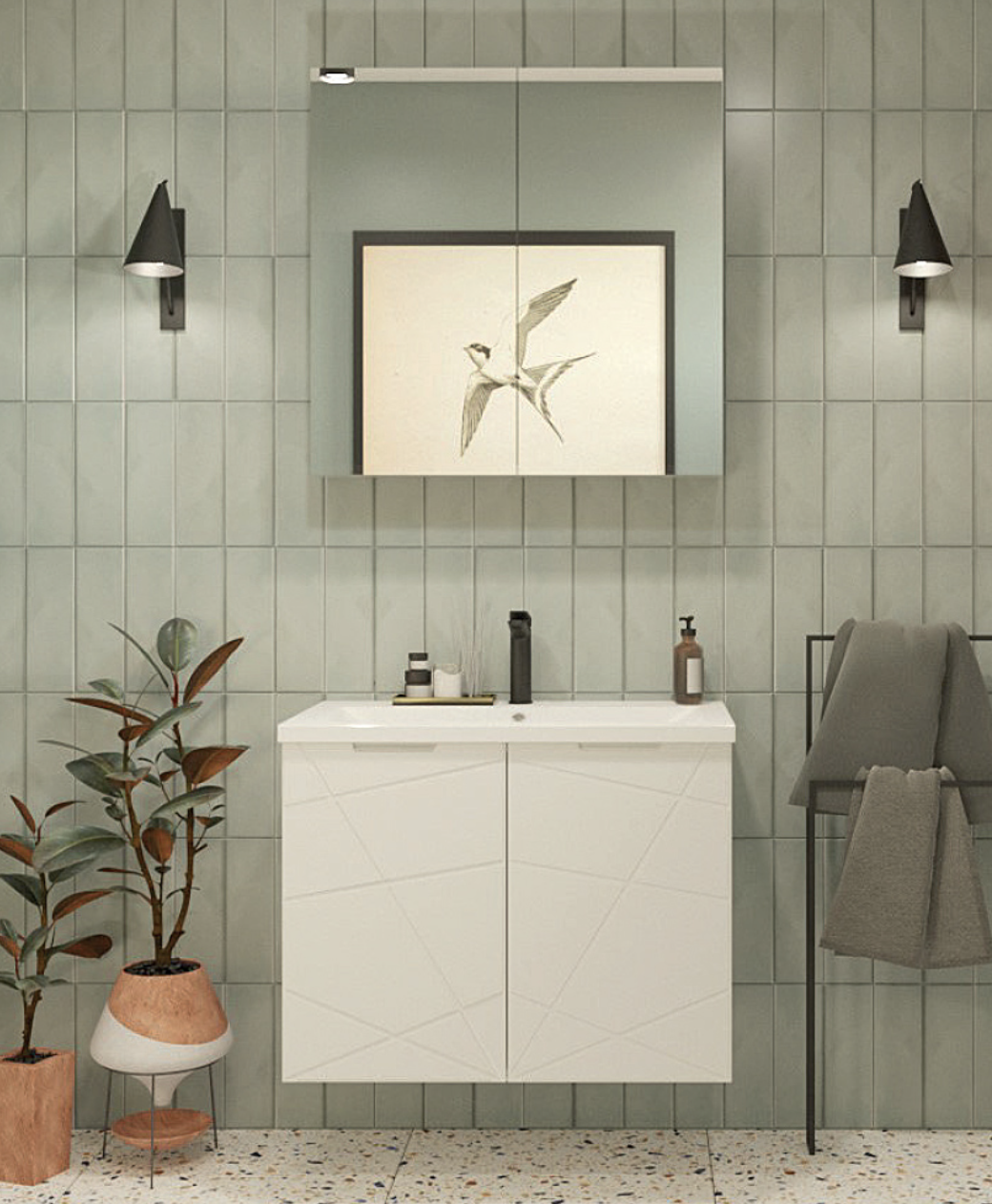 WoodBox Petra Banyo Dolabı 60x45 cm Beyaz
