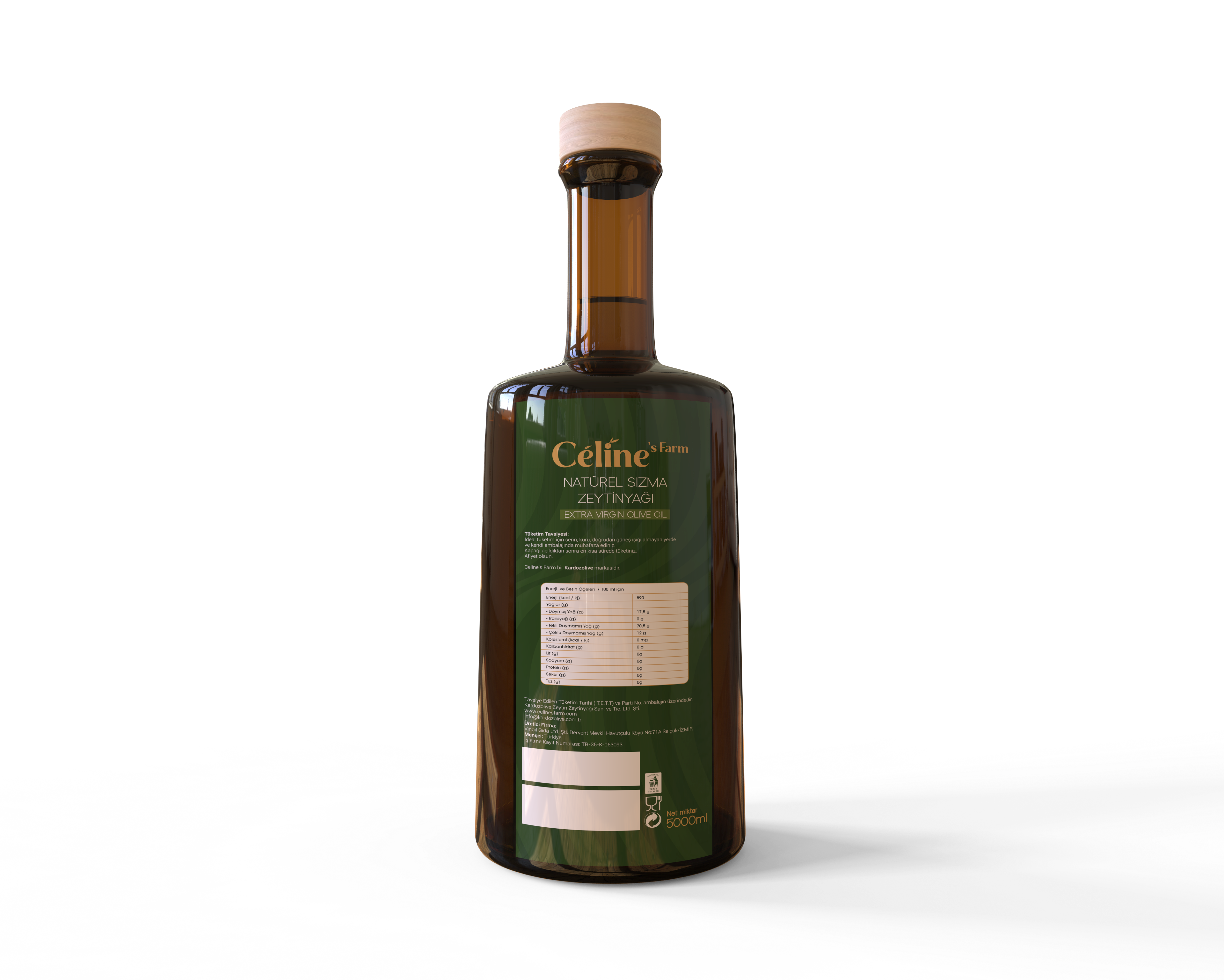 500ml Cam Şişe Natürel Sızma Zeytinyağı