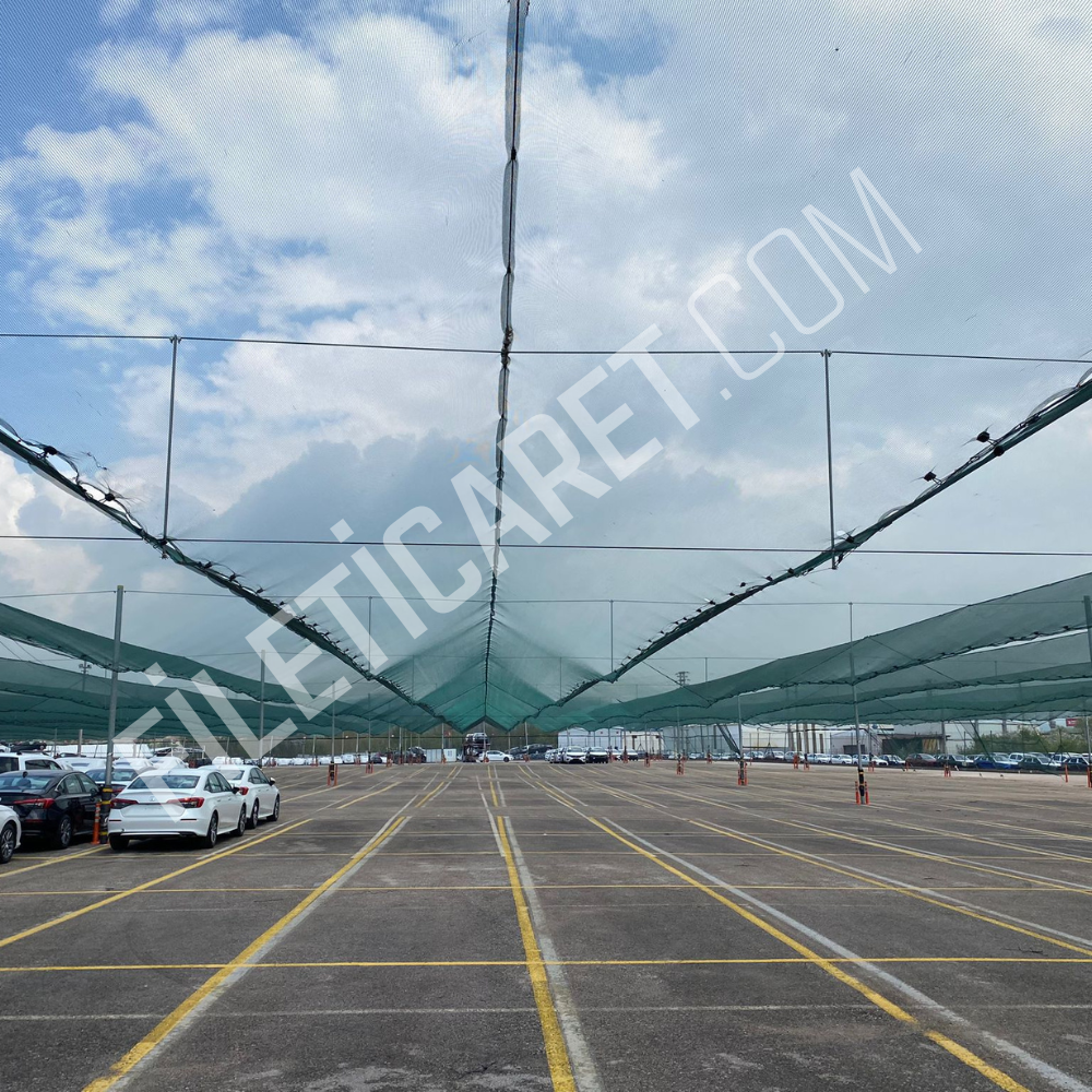 %75- Otopark- Araba Gölgelik Filesi - Yeşil