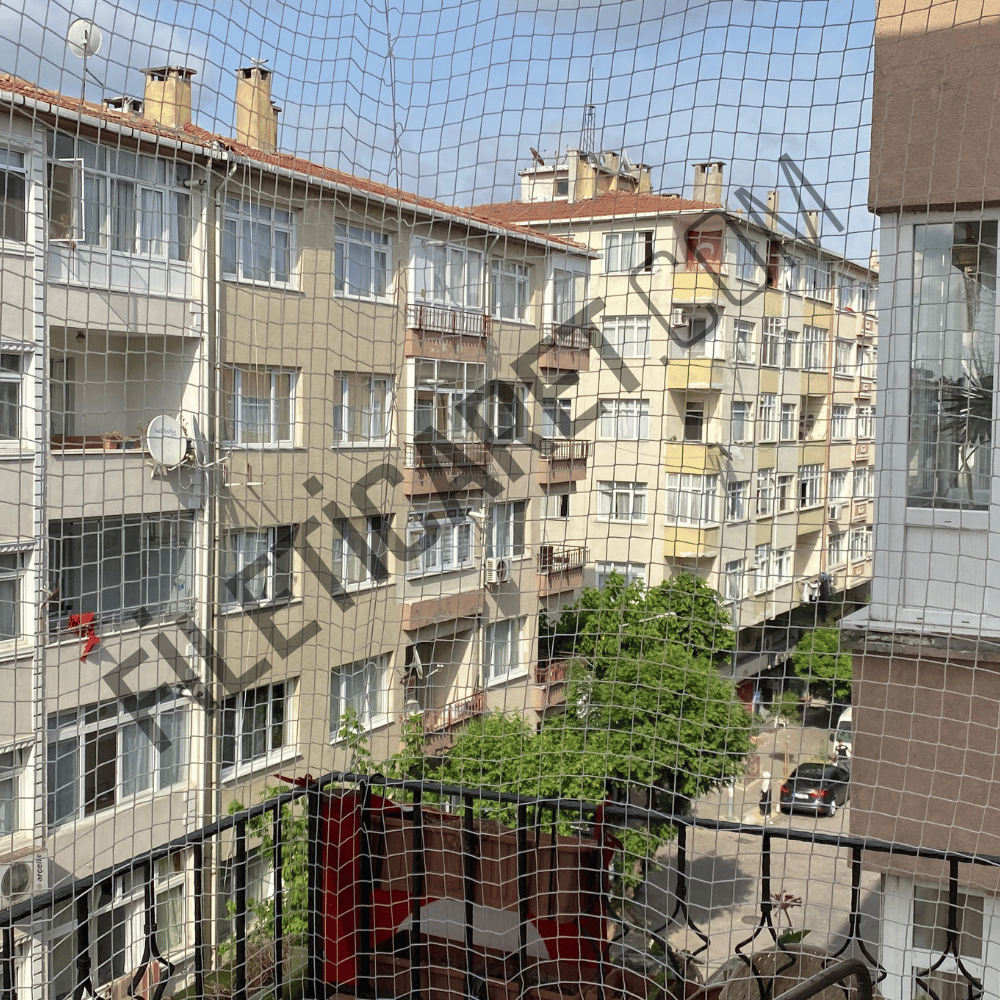 Balkon Çocuk Filesi (Kare) - Overloklu - 10x10 gözenek - 4mm kalınlık
