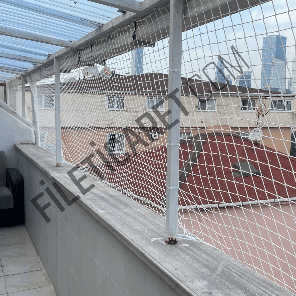 Balkon Çocuk Filesi (Kare) - Overloklu - 4x4 gözenek - 2.5mm kalınlık