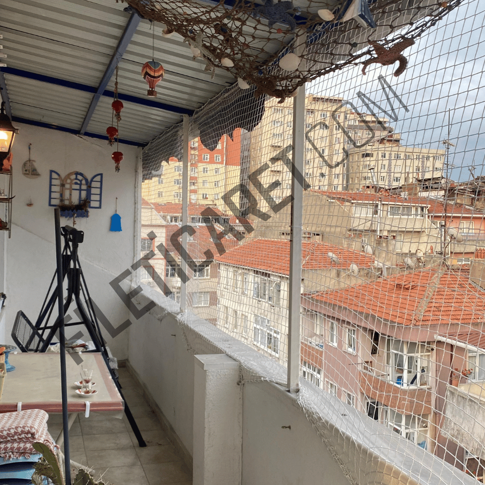 Balkon Çocuk Filesi (Kare) - Overloklu - 4x4 gözenek - 2.5mm kalınlık