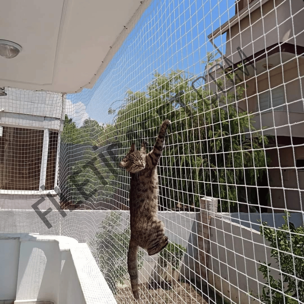 Balkon Kedi Filesi (Kare) - Overloklu - 4x4 gözenek - 2.5mm kalınlık