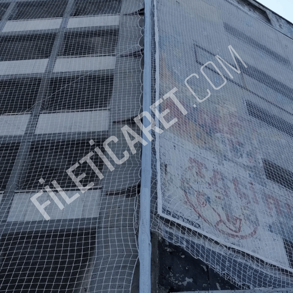 İnşaat Güvenlik Filesi (Kare) - Overloklu - 1x1 gözenek - 1mm kalınlık