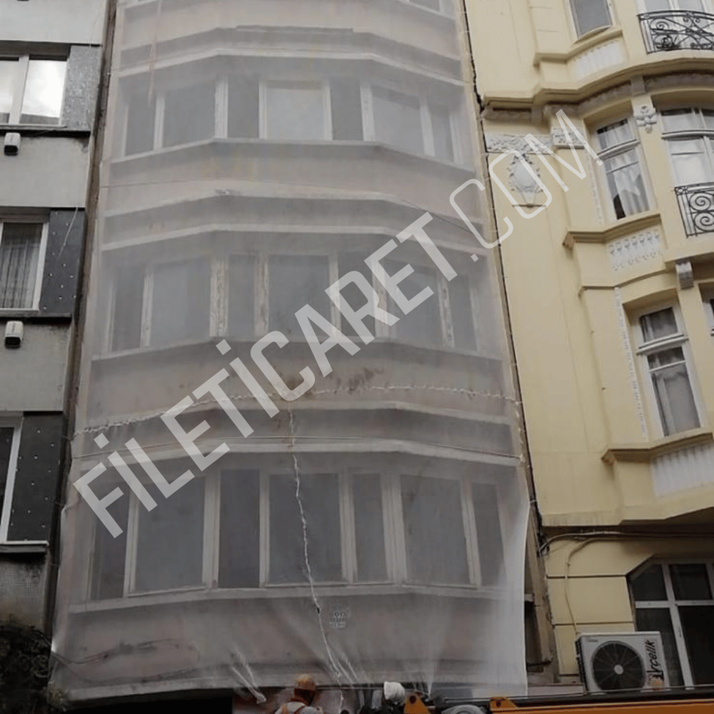 İnşaat Güvenlik Filesi (Kare) - Overloklu - 2x2 gözenek - 1mm kalınlık