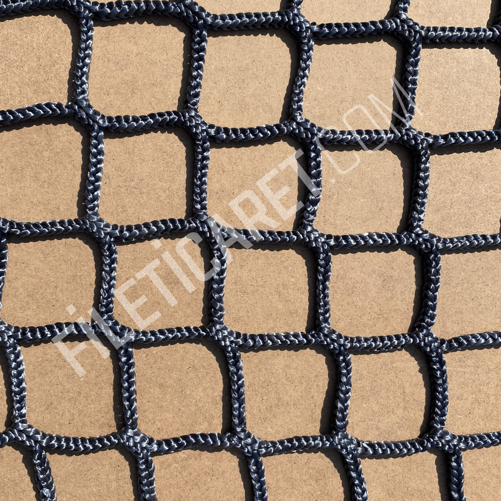 Renkli File (Kare) - 5x5 gözenek -Overloklu -  4mm kalınlık - Siyah