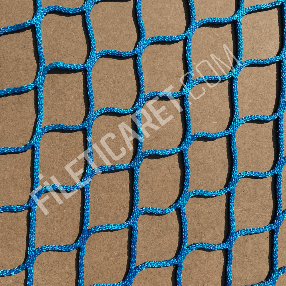 Renkli File (Kare) - 5x5 gözenek -Overloklu -  4mm kalınlık - Mavi