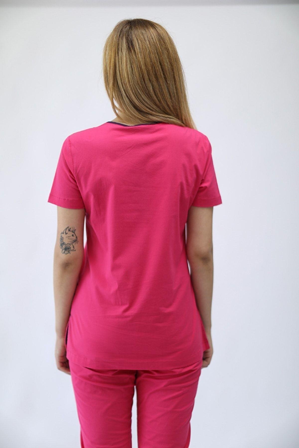 HAVANA Yaka Detaylı Jogger Cerrahi Takım Üniforma - Pembe