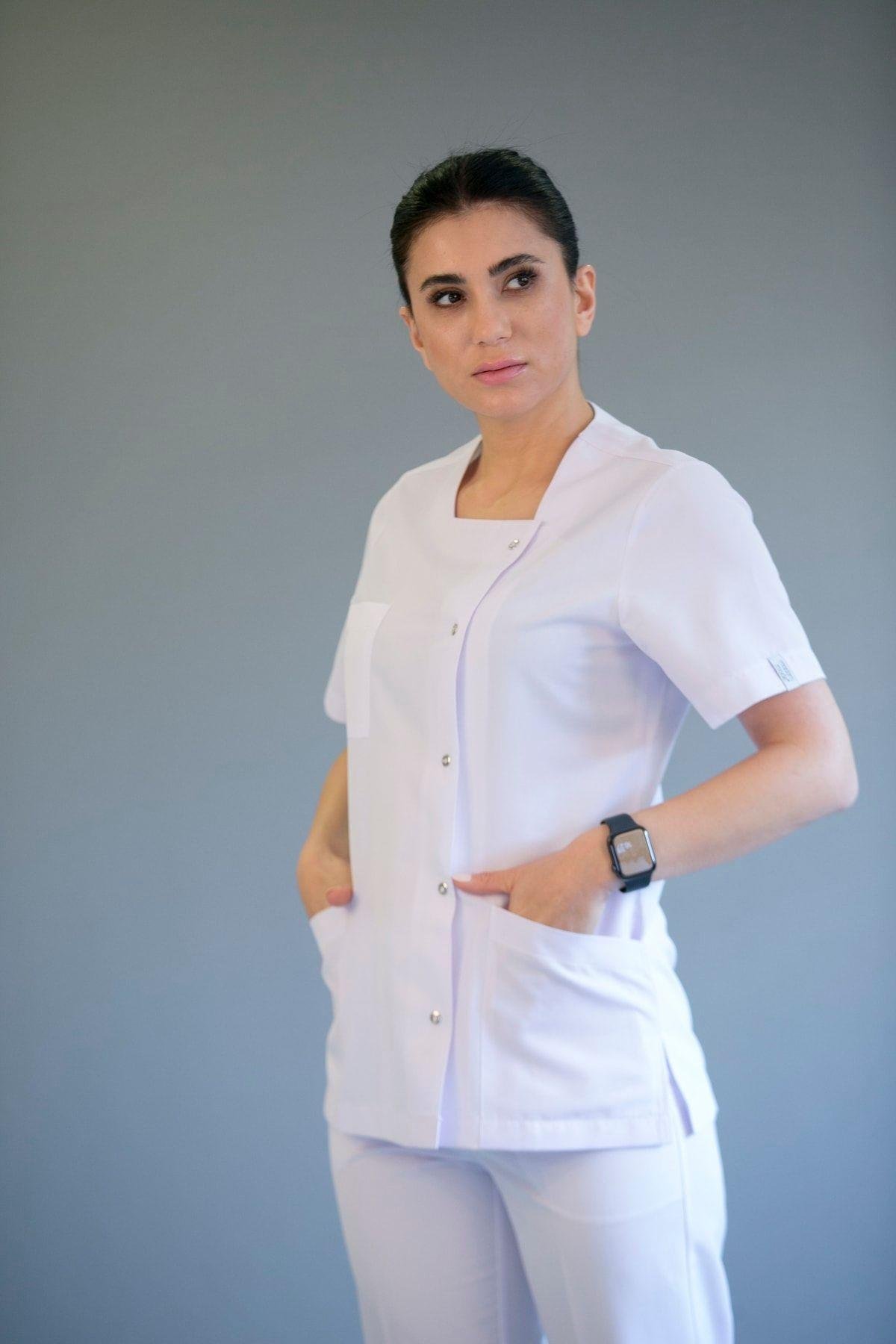 MM992-1020 - Kadın Kare Yaka Kısa Kollu Alpaka Takım