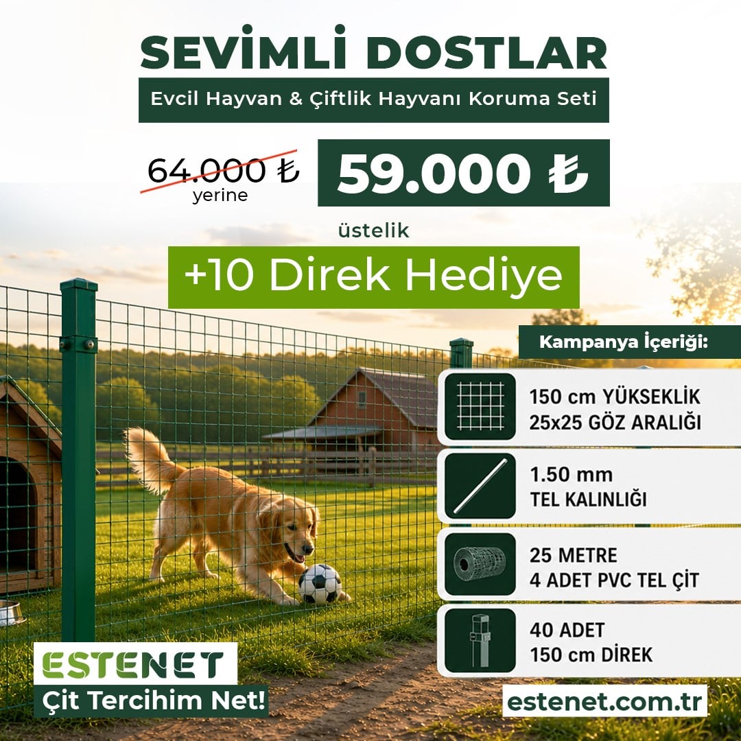 Evcil Hayvan Paketi - Punta Kaynaklı Tel Çit
