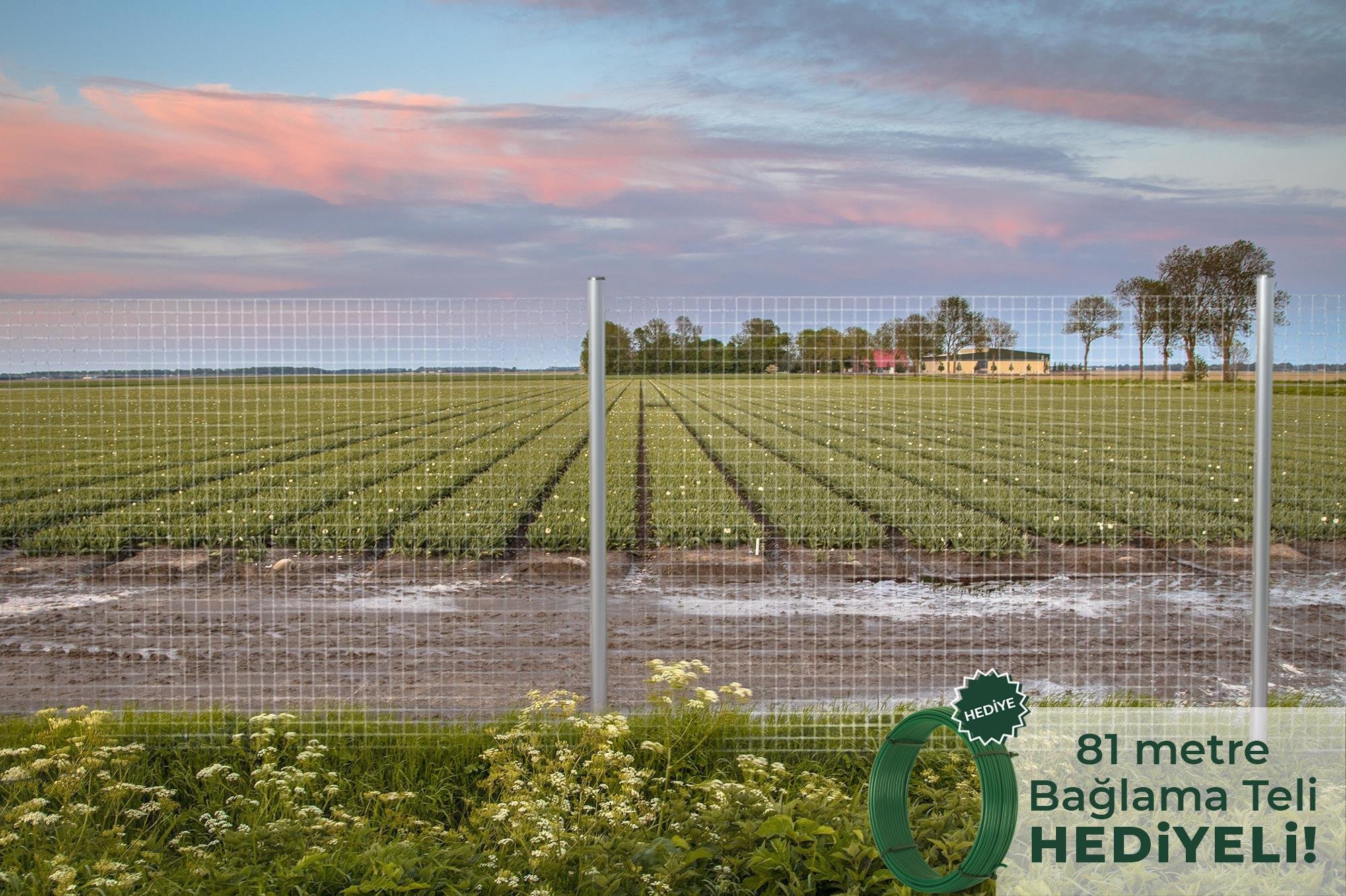 Galvaniz Puntalı Rulo Tel Çit 180 cm / 25 Metre