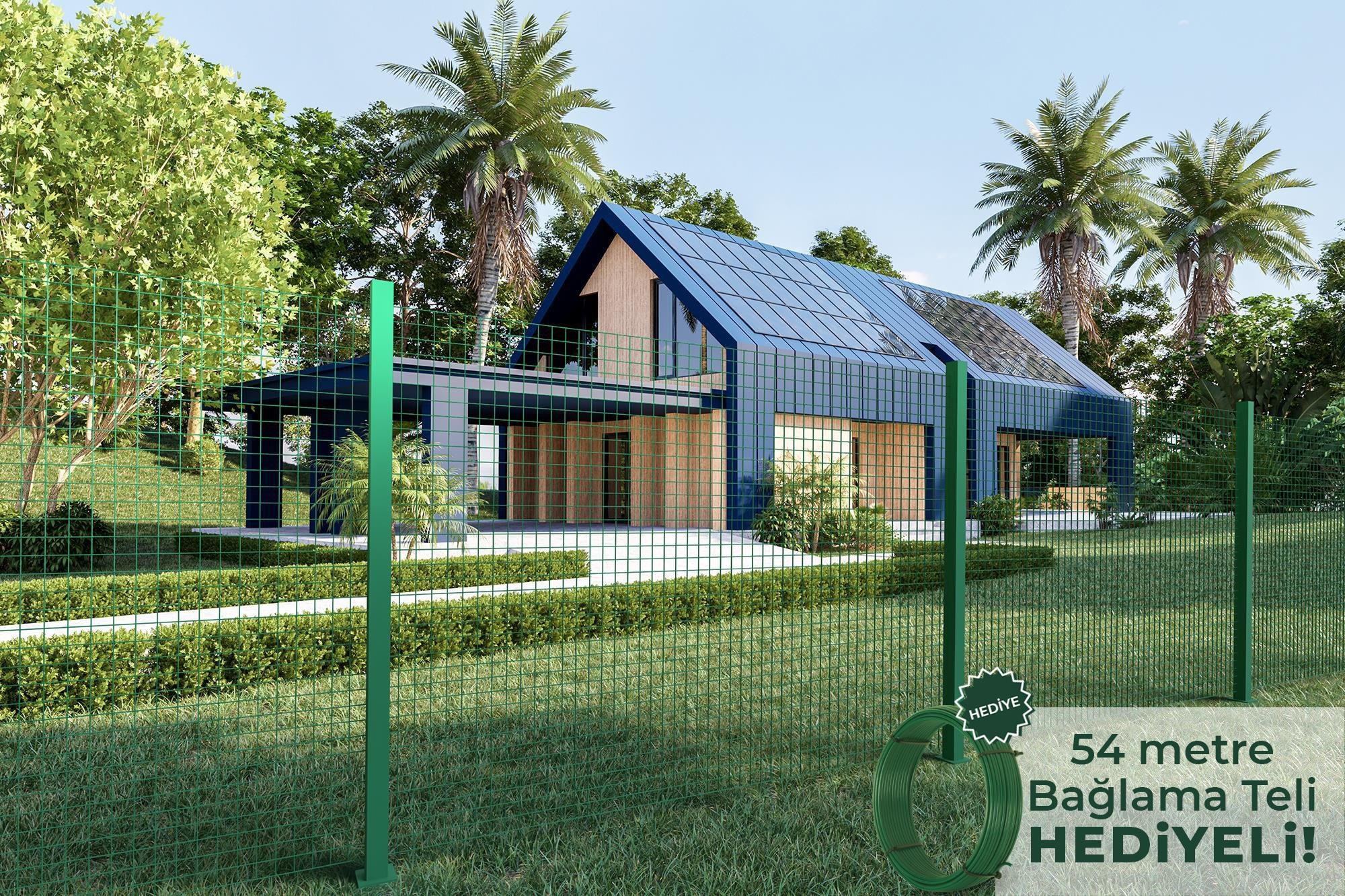 Pvc Kaplı Puntalı Rulo Tel Çit 150 cm / 25 Metre