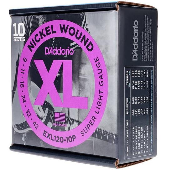 (10 SET) ELEKTRO GİTAR TEL SETİ, XL, 9-42, NICKEL