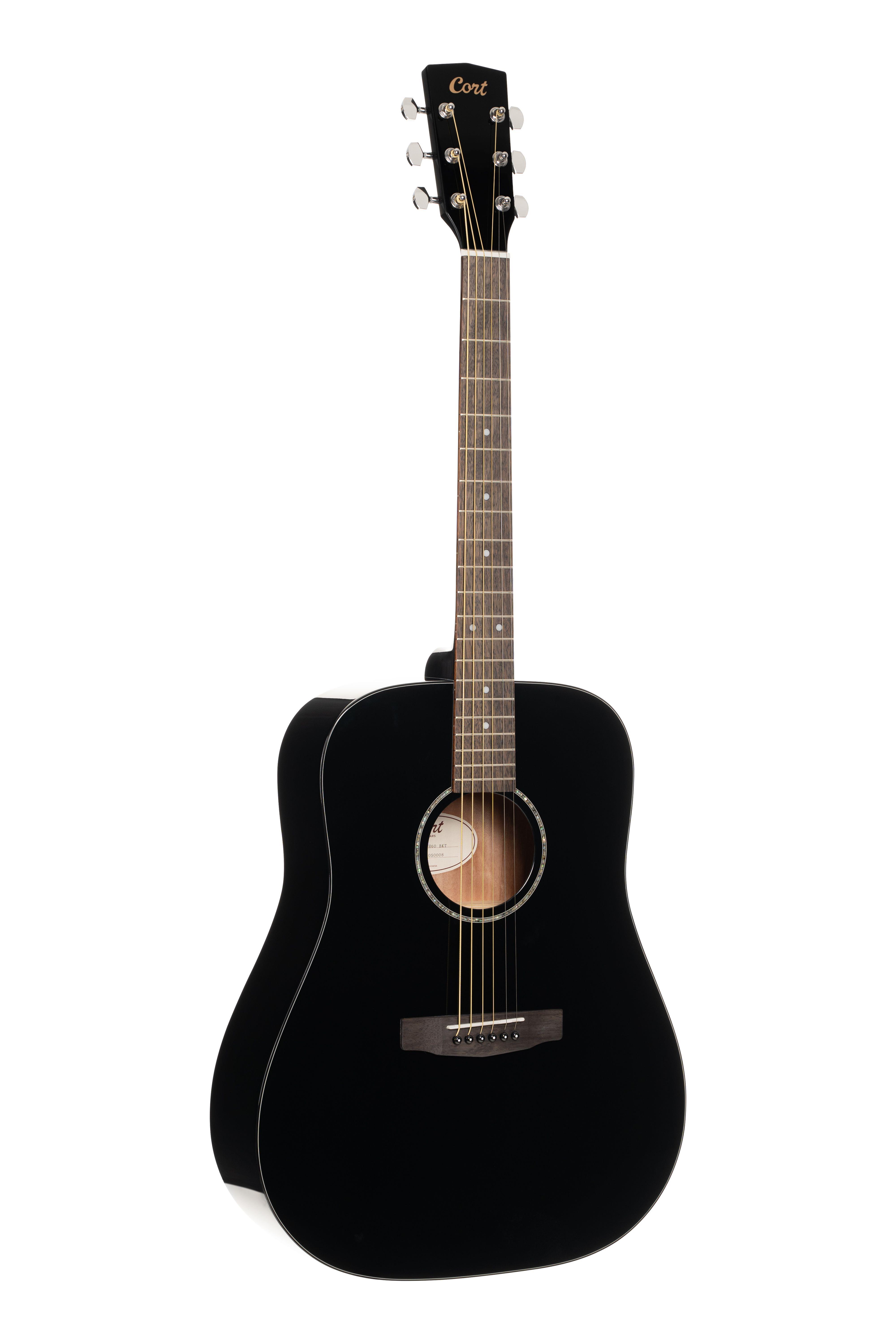 AKUSTİK GİTAR, SİYAH, MASİF LADİN KAPAK